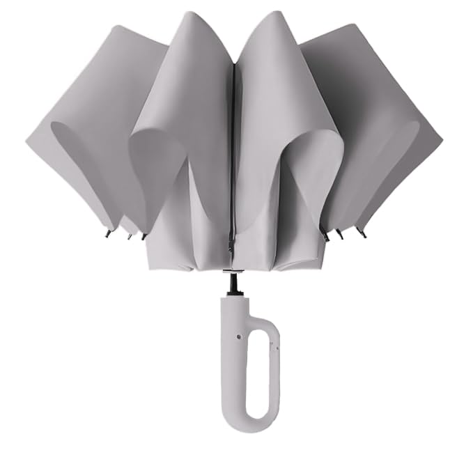 Zemic UV Umbrella with Novelty Carabiner Handle, Travel Umbrellas for Rain and Sun Windproof Compact, Automatic Open Close, 8 Ribs, Portable Umbrella for Men and Women