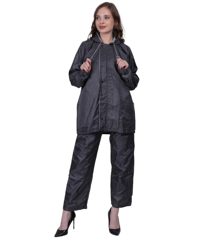 YOUTH ROBE - Premium Brand Womens Waterproof Rain Suit  Lightweight Hooded Rain Coat & Pants Set, Windproof Outdoor Jacket for Hiking, Travel & Work with Storage Bag
