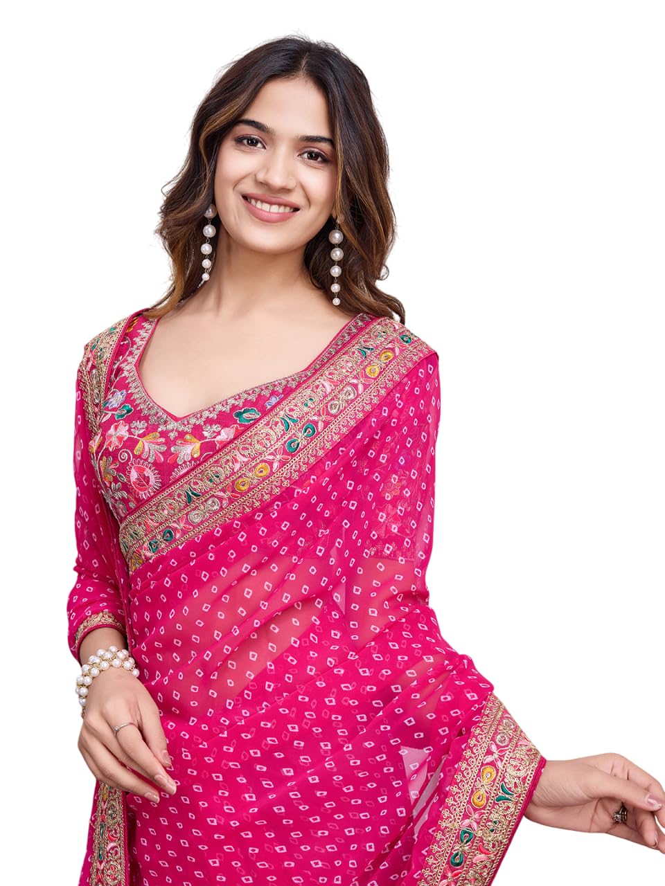 Ekasya Women Georgette Pink...