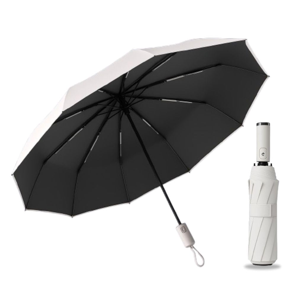 Ash & Roh Windproof Folding Umbrella, Compact & Lightweight, Automatic Open Close For Rain And Sun Protection, Waterproof & Portable for Men & Women