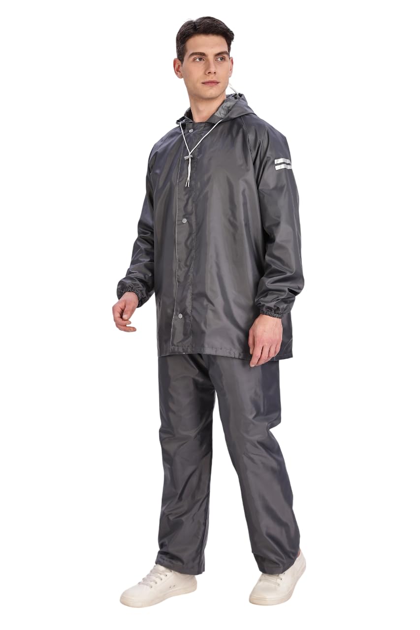 TAGAS Men's Raincoat ||Waterproof for Bike ||Reversible Double Layer with Hood || Set of Top and Bottom With Cap rain Wear