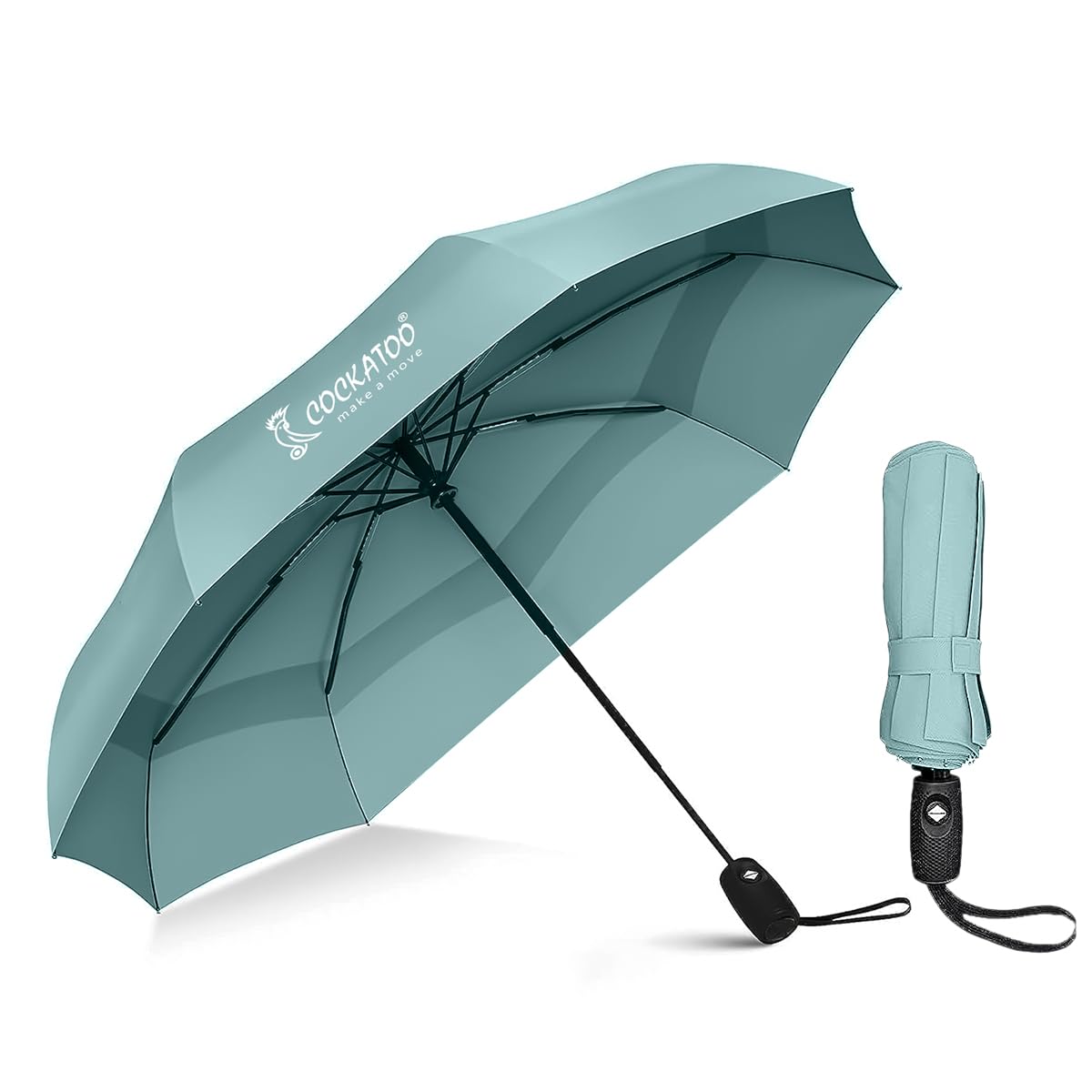 Cockatoo Rain-Guard Automatic Umbrella With 8 Ribs, Material- Polyponee, Umbrella For Women & Men, With Auto Open-Close Button