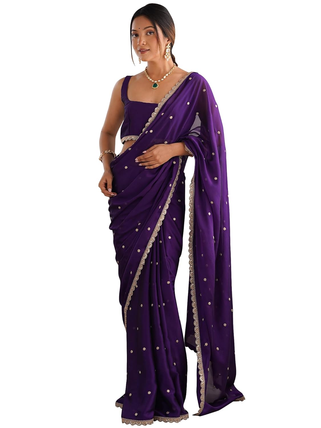 AKHILAM Women's Organza...