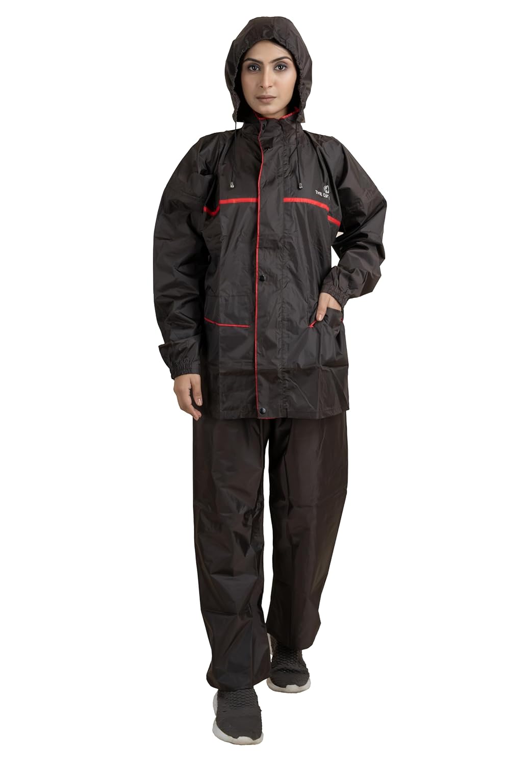 THE DRY CAPE ; LET IT RAIN MONTANI Rain Coat for Women Waterproof - Premium CFC Zippers & Buttons, Adjustable Hood, Elastic Waistband