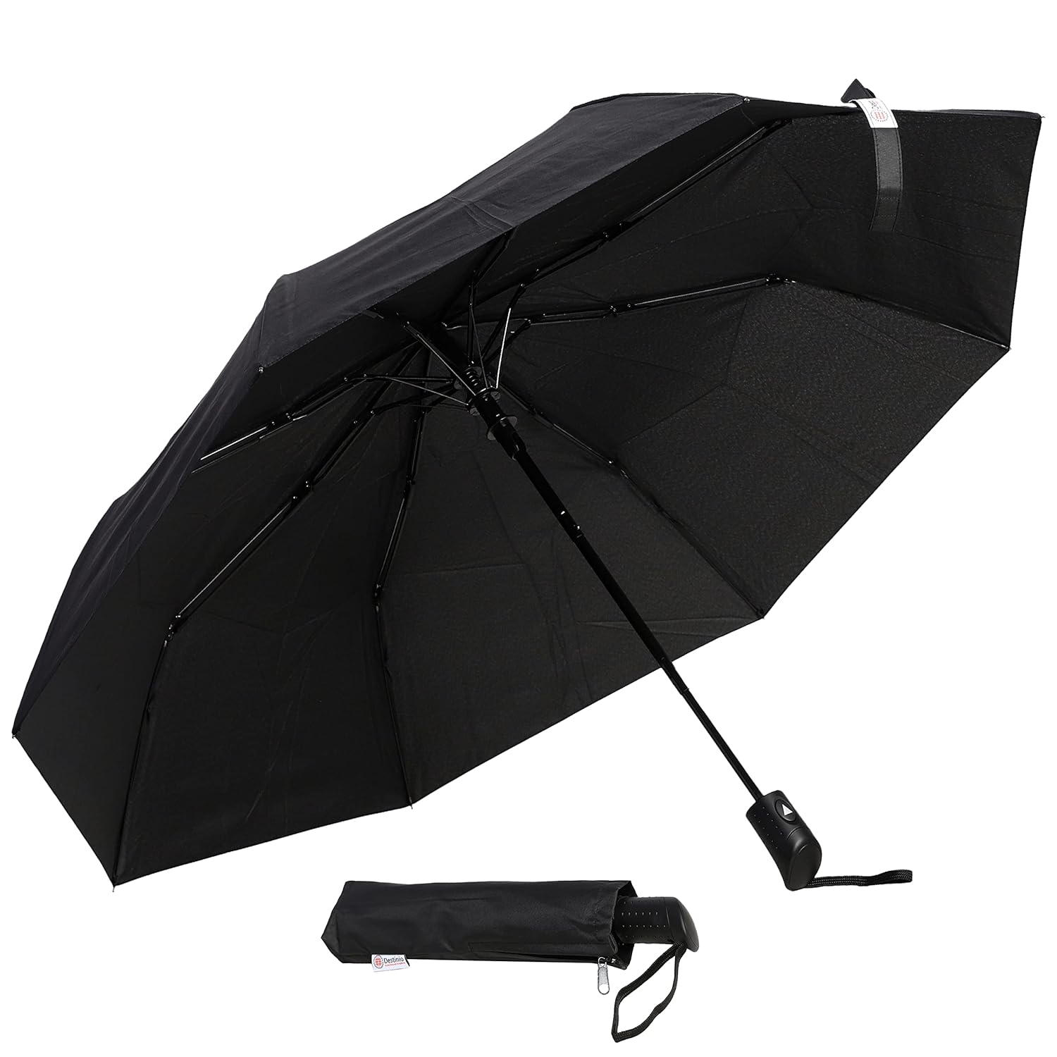Destinio auto open manual close umbrella, 21 inch, umbrella for men, 3 fold umbrella for women, Small umbrella 3 fold, Portable & Folding umbrella for women, men, kids for travel (black, 21 inch)