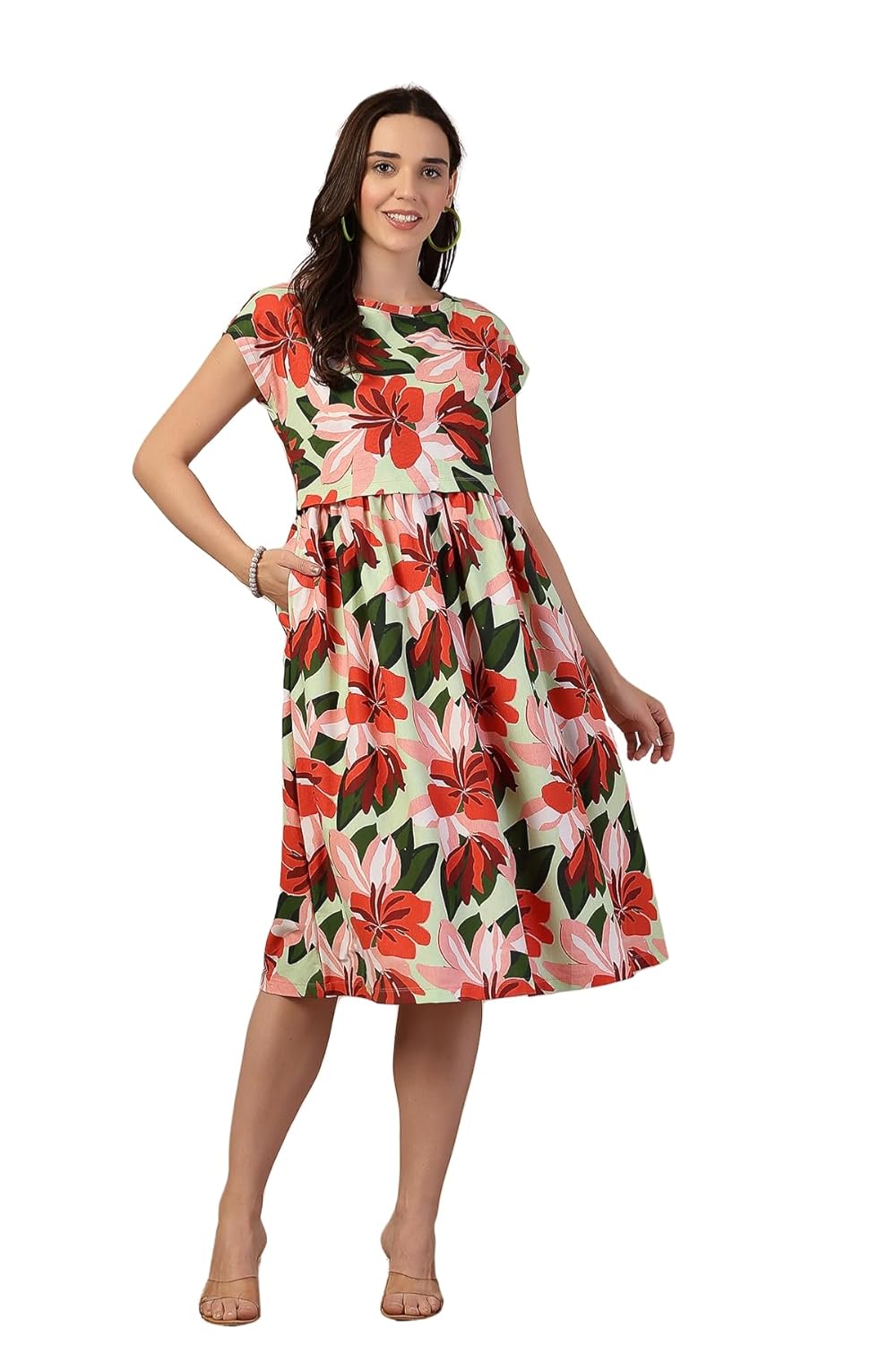 ZELENA Cotton Maternity...