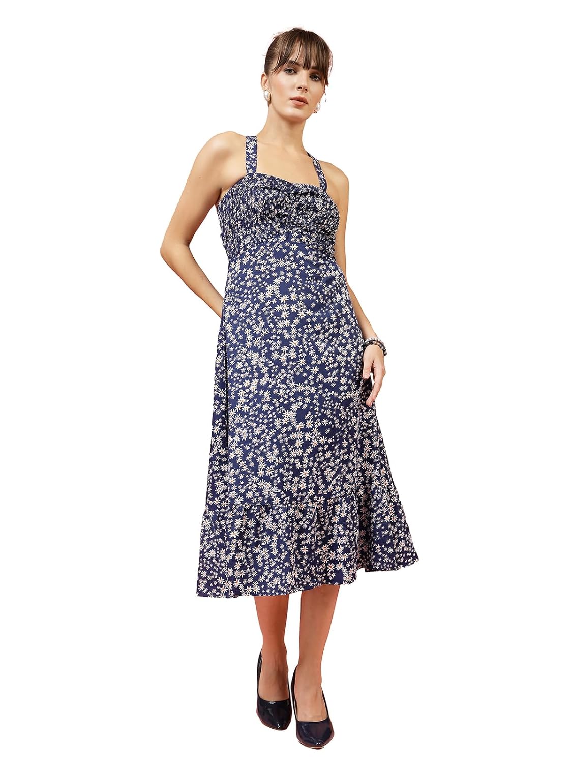 OOMPH! Printed Crepe Midi...