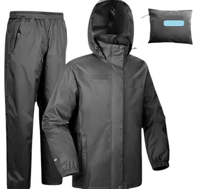 TLN Waterproof Raincoat for Men | Lightweight & Durable Rain Jacket with Hood | Windproof & Breathable | Travel-Friendly, Bike & Motorcycle Use | Full-Length Protection