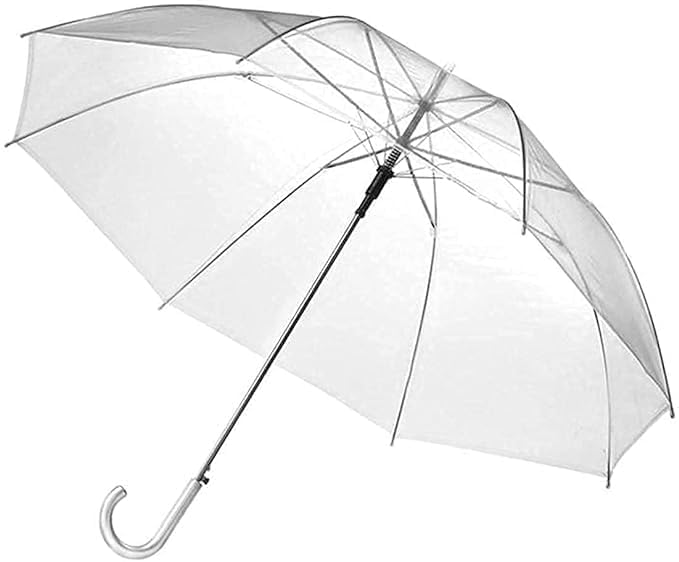 Click Sale Clear Transparent, Durable Wind-Resistant Umbrella | Special For Windproof Umbrella for Rain-Decoration for Outdoor Events (WHITE CLEAR TRANSPARENT)
