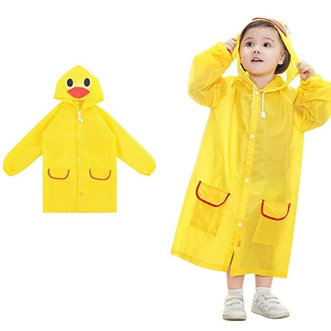 Bold N Elegant Cartoon Colorful Trendy Kids Raincoat Rain Jacket with Hood for Young Toddler Tween School Boys Girls
