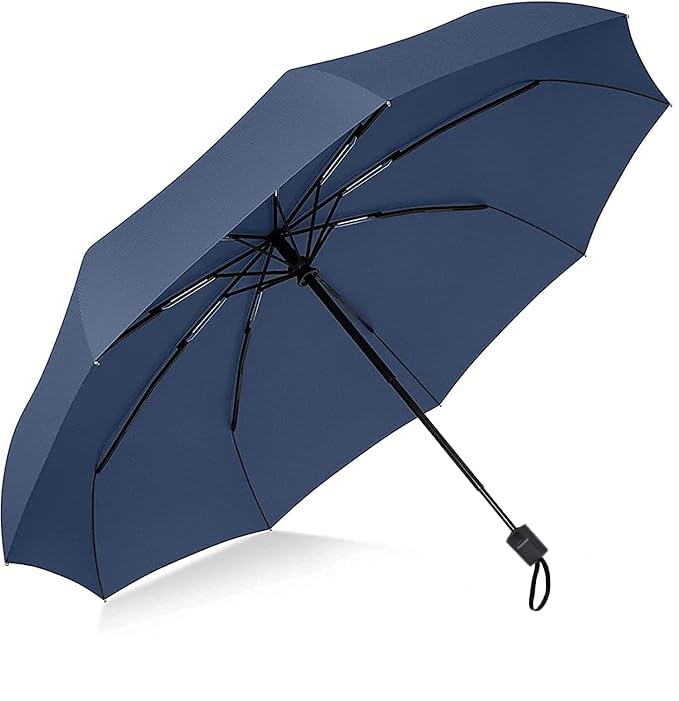SHOPPOFOBIX Umbrella, Umbrellas for Women, Umberallas for Rain Big Size Men, Umbrellas for Wind and Rain, Windproof Umberallas Large for Man, Women, Kids, Girls, Boys -8 FIBERGLASS RIBS (Blue)