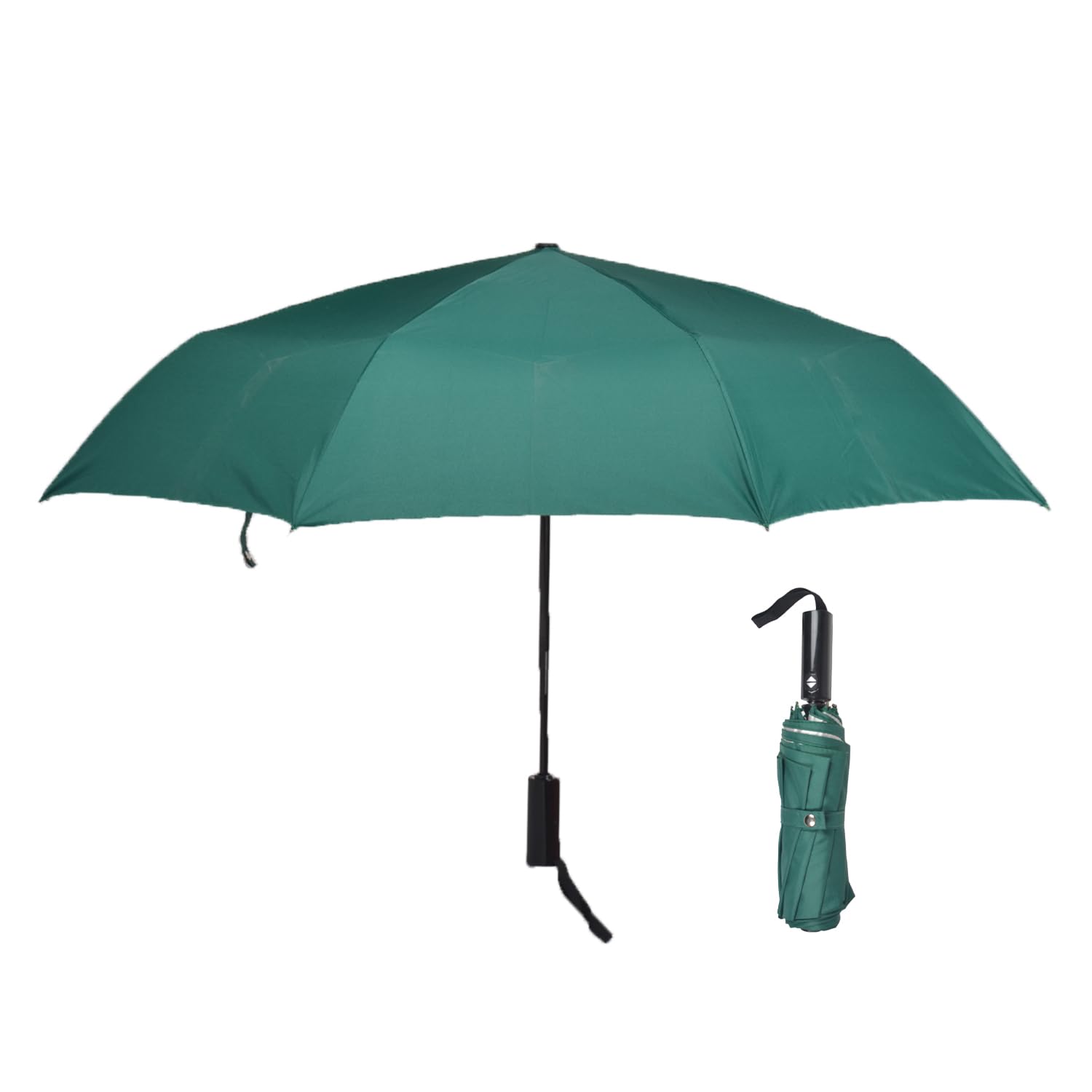 amazon basics 3-Fold Travel Umbrella - Sophisticated Auto-Open Auto-Close Mechanism, Large 42 inch Canopy, RainProof & UV Protection|Ideal for Men & Women | Stylish, Durable, and Functional Design