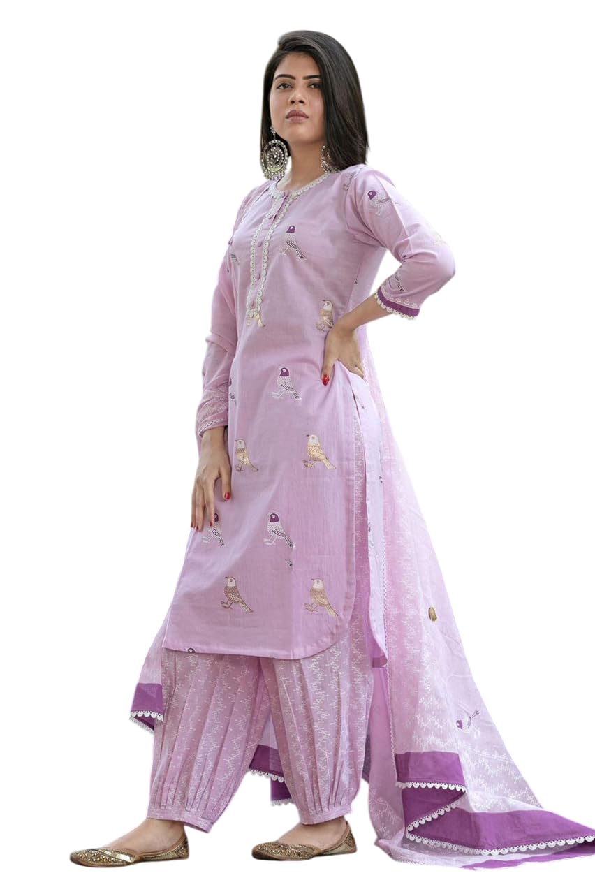 Women's Cotton Embroidered...