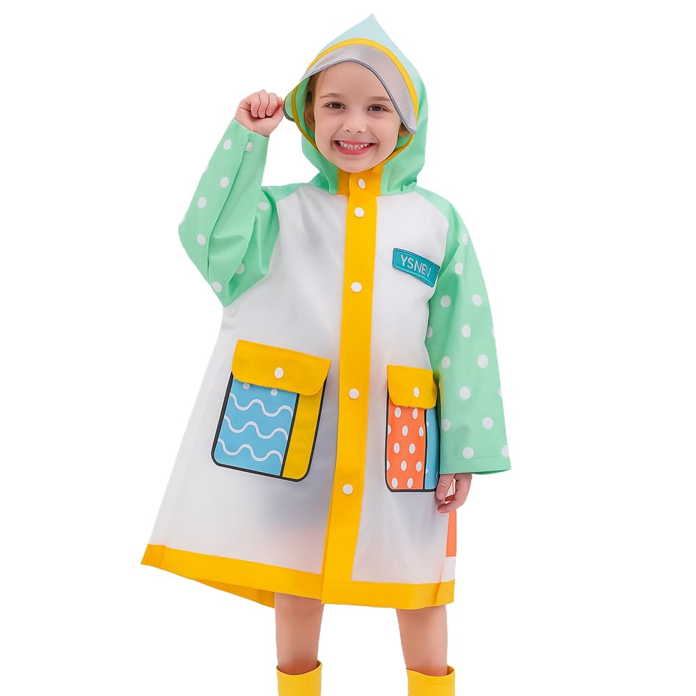 Little Surprise Box Polka Dots Raincoat for Kids Full-Length Waterproof Coat for Boys & Girls - Unisex