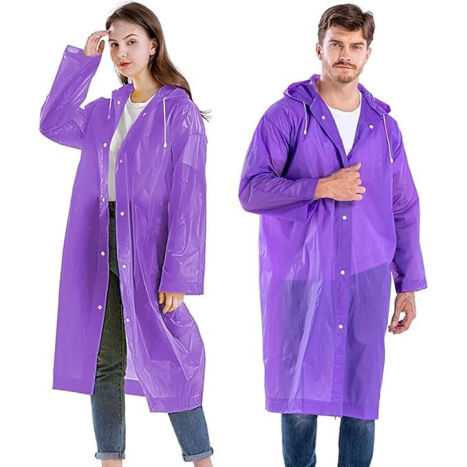 Premium Waterproof Raincoat for Women & Men  Thickened Full-Length Impermeable Coat with Hood  Reusable Rain Wear Jacket for Monsoon, Travel, Hiking & Outdoor Use  Multiple Colors