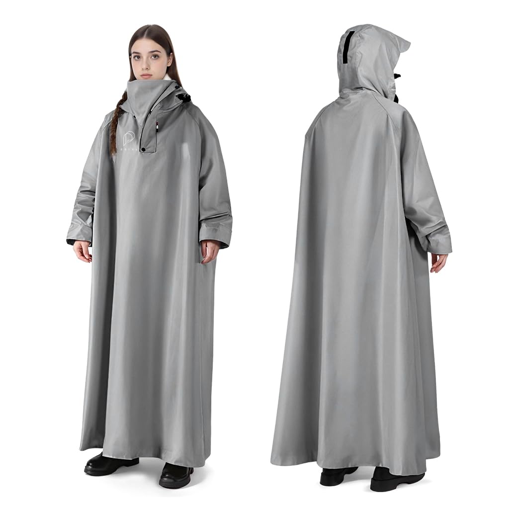 PALAY Long Rain Coat, Raincoat for Men Women Waterproof | Reusable Hooded Rain Poncho with Wide Brim | Lightweight Raincoat for Hiking, Travel, Motorcycle Riding