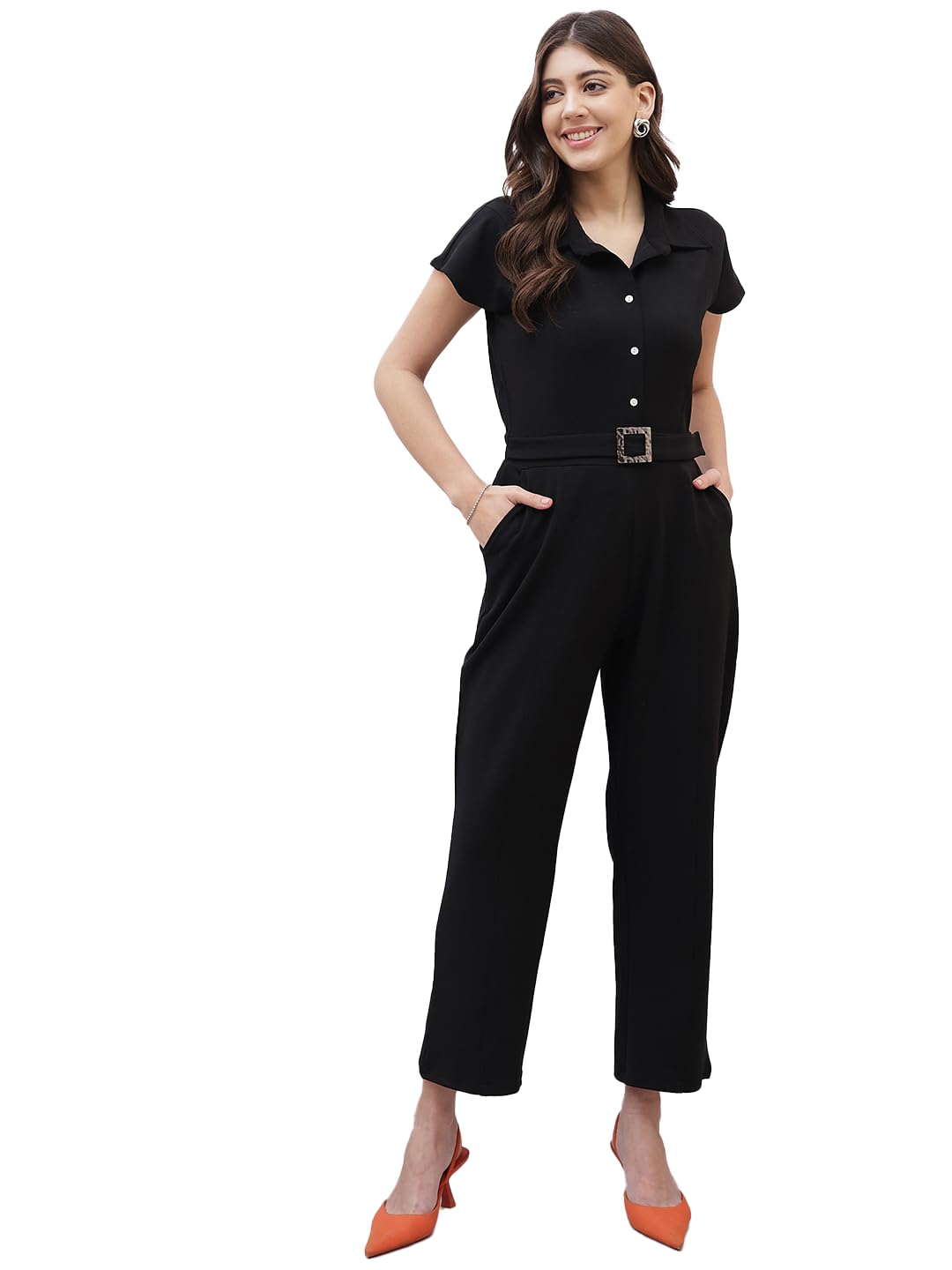 PoshBery Black Cap Sleeve...