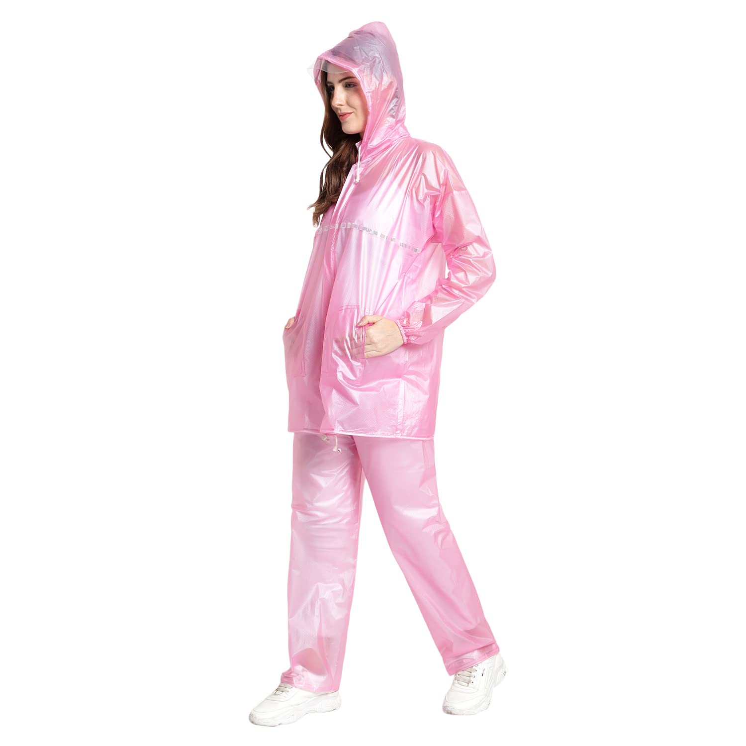 PURSUE FASHION Waterproof Rain Coat Hooded Universal Outdoor Water Resistant | Waterproof Rain Coat for Women with Pants | Polyester Waterproof Rain Coat Women Rain Coat, Rain Coat for Men