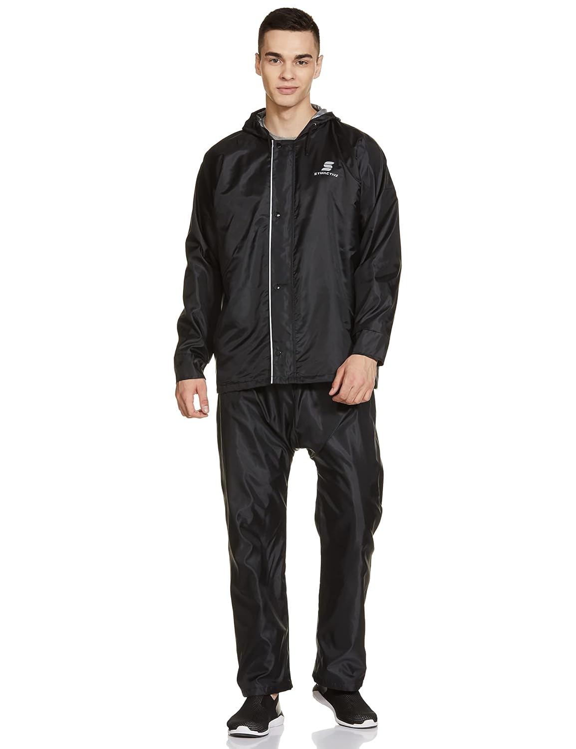 Amazon Brand - Symactive Raincoat with Jacket, Pants, Hood & Carry Bag (Unisex)
