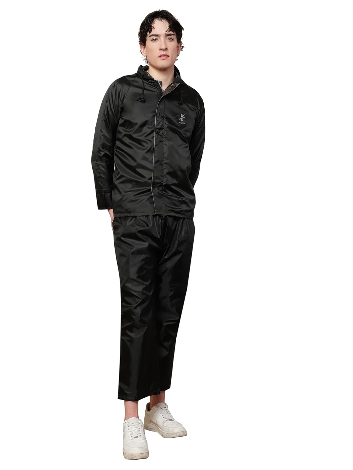 Shasmi Rain Coat For Men Waterproof Raincoat With Pants Polyester Double Layer Standard Length Rain Coat For Men Bike Rain Suit Rain Jacket Suit Inner Mobile Pocket With Storage Bag