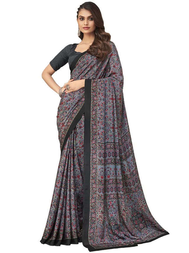 SIRIL Women's Printed Silk...