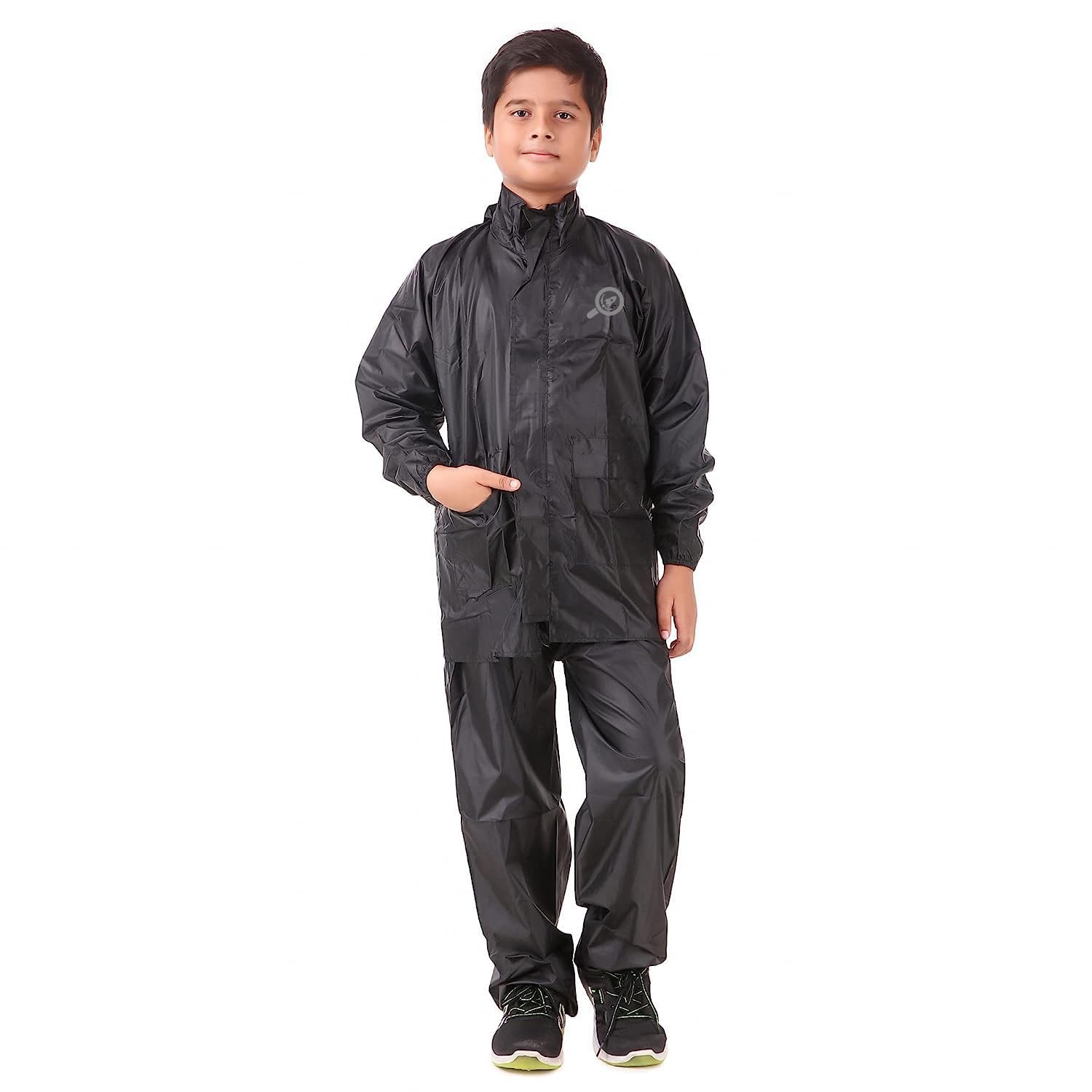 INFISPACE Boy's & Girl's Lightweight Waterproof Raincoat/Rainsuit with Hood, Pockets & Carry Bag
