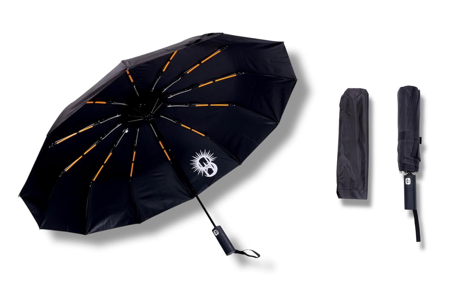 Sakha 3-Fold Unisex Windproof Umbrella for Rain with 24 Ribs | Auto Open & Close | UV Protection | 106 cm Diameter | Sturdy & Compact for Heavy Rain & Wind