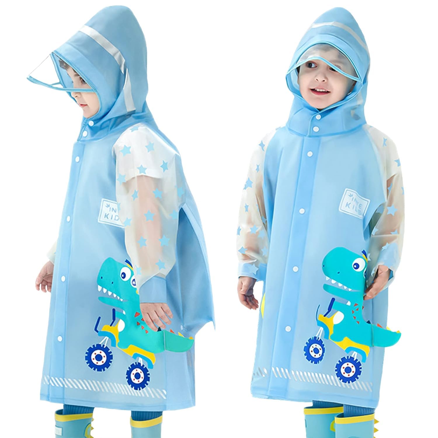 HOMKANA Kids Raincoats, Waterproof Rain Jacket Boys Girls Rain Poncho Toddler Rainwear 3D Cartoon Rain Suit for 5-16 Years (MULTICOLOR)(FREE SIZE)