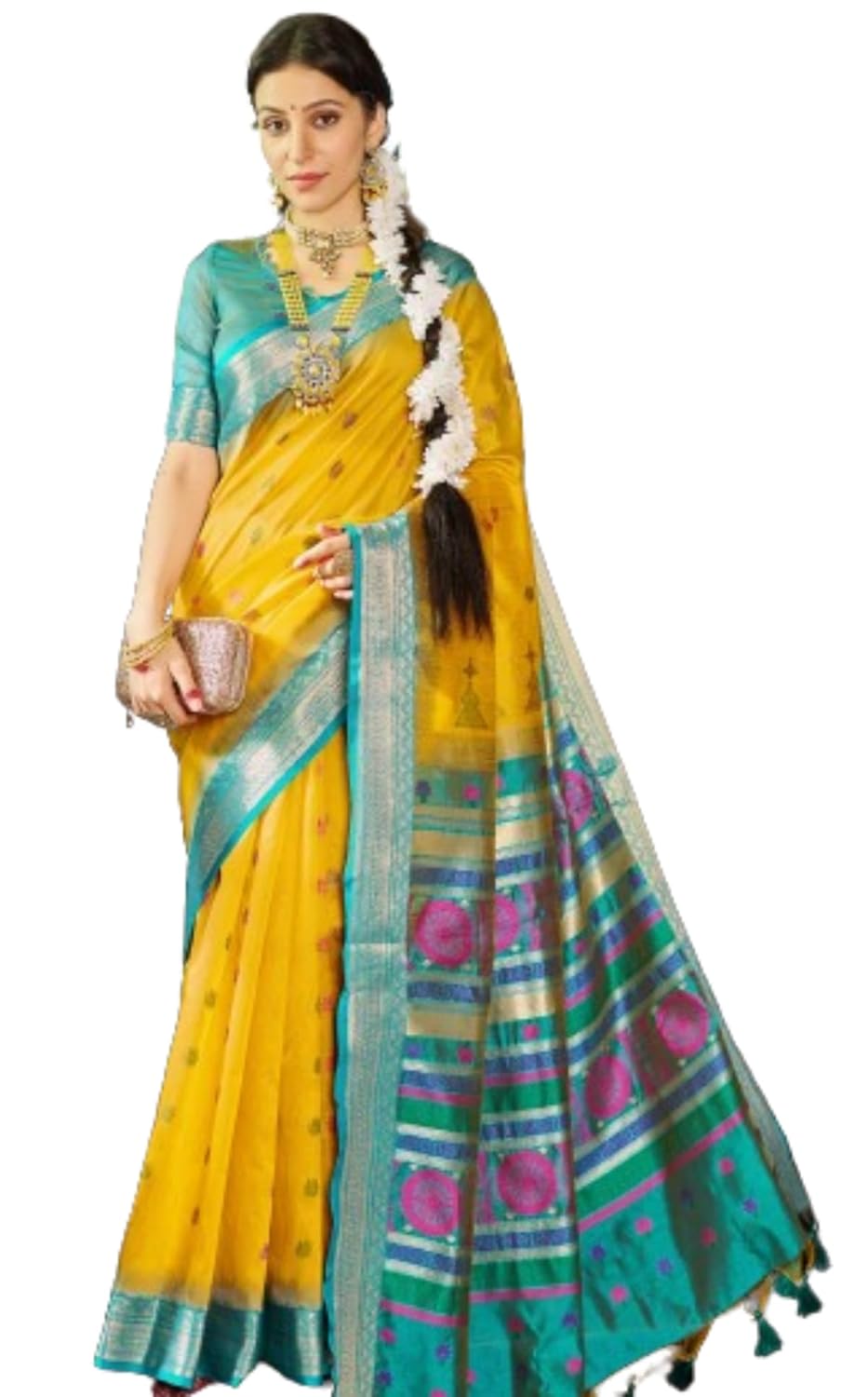 SWORNOF Women's Tussar Raw...