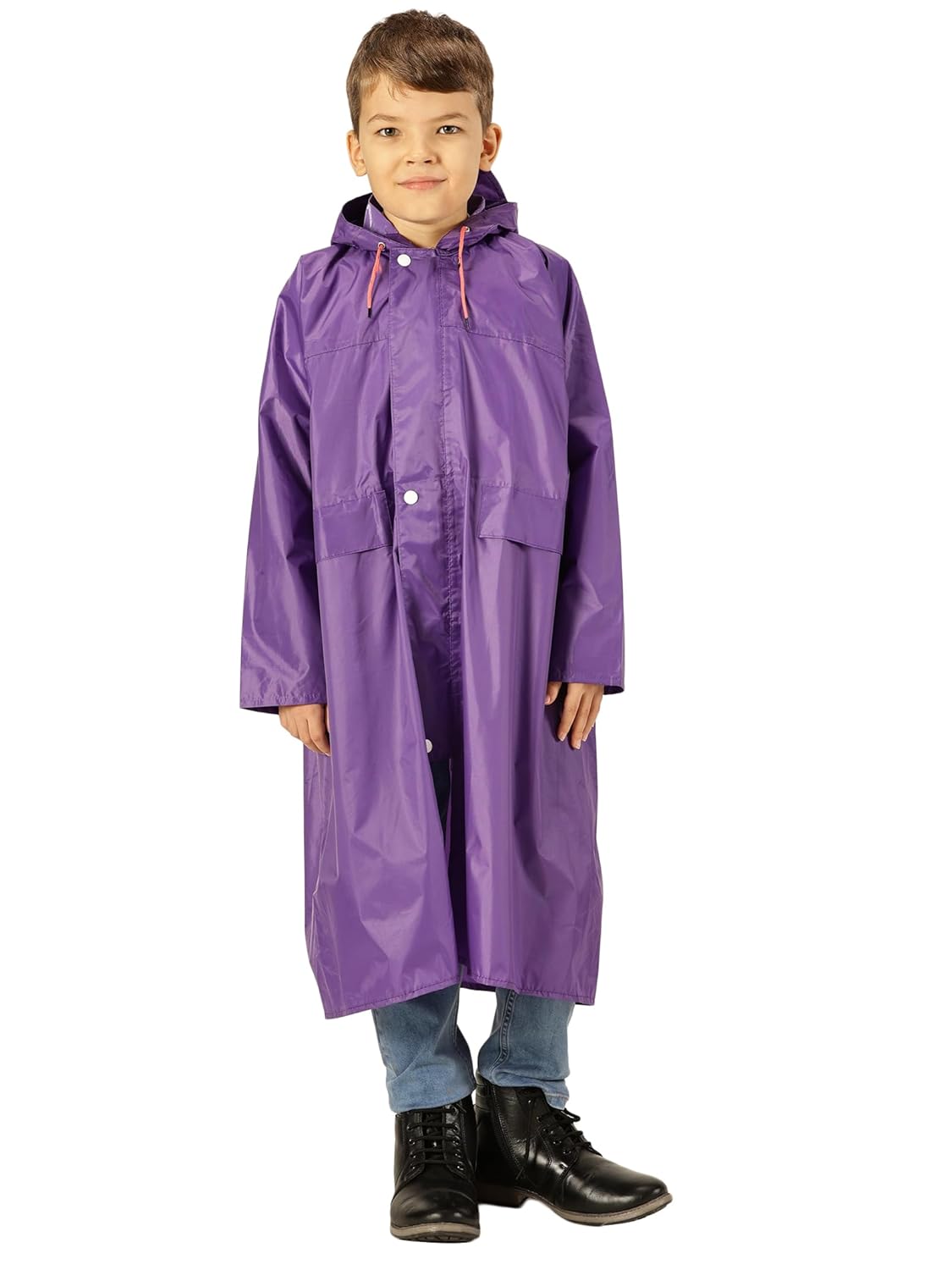 Prokick Kids Waterproof Rain Jacket | Raincoat With Hood for Unisex Kids | Boy's/Girl's waterproof Raincoat/Rainwear/Overcoat | Rain Standard Length Jacket With Carry Pouch, Multicolor