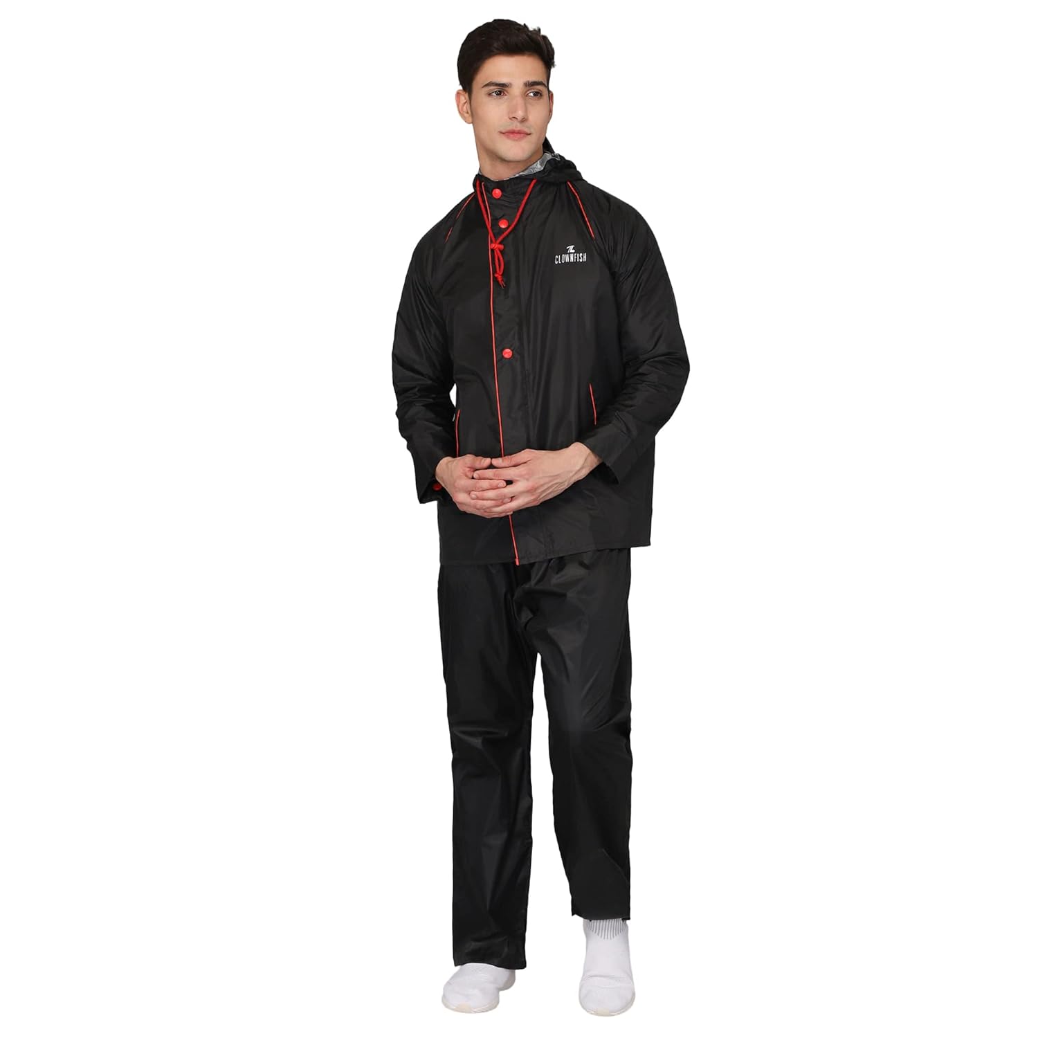 THE CLOWNFISH Men's Nylon Regular A-Line Rain Coat