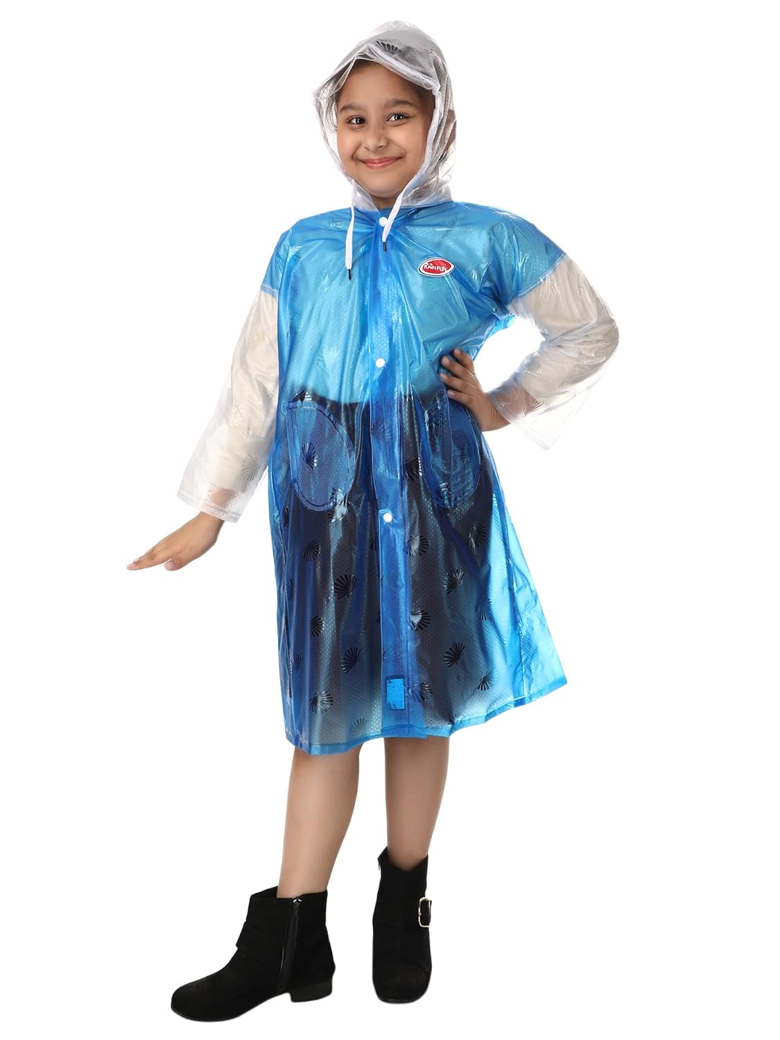 HYSAR 100% Waterproof Raincoat/Rainwear for Kids Boys/Girls (Unisex) with Pockets & Head Cap.