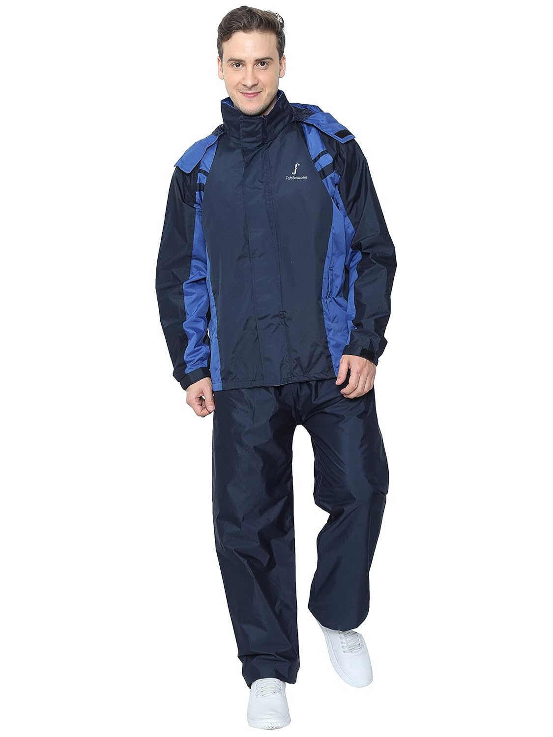FabSeasons Lightweight Waterproof Raincoat set of Top & Bottom for Men's, with hood & Reflector at back