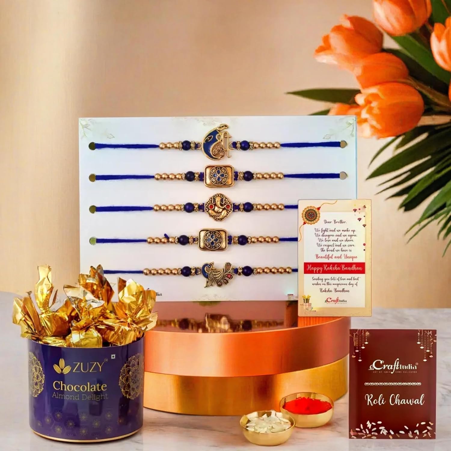 eCraftIndia Set of 5 Rakhi...