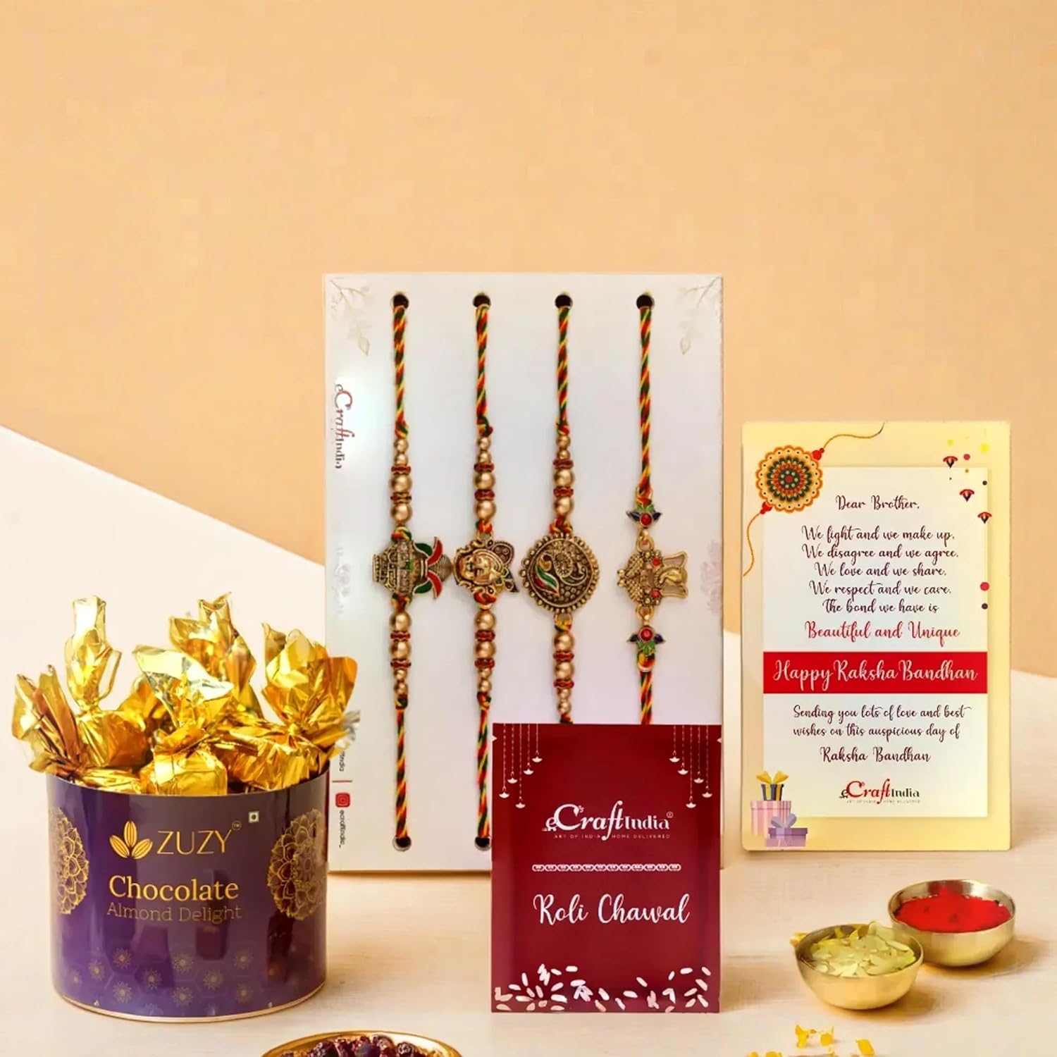 eCraftIndia Set of 4 Rakhi...