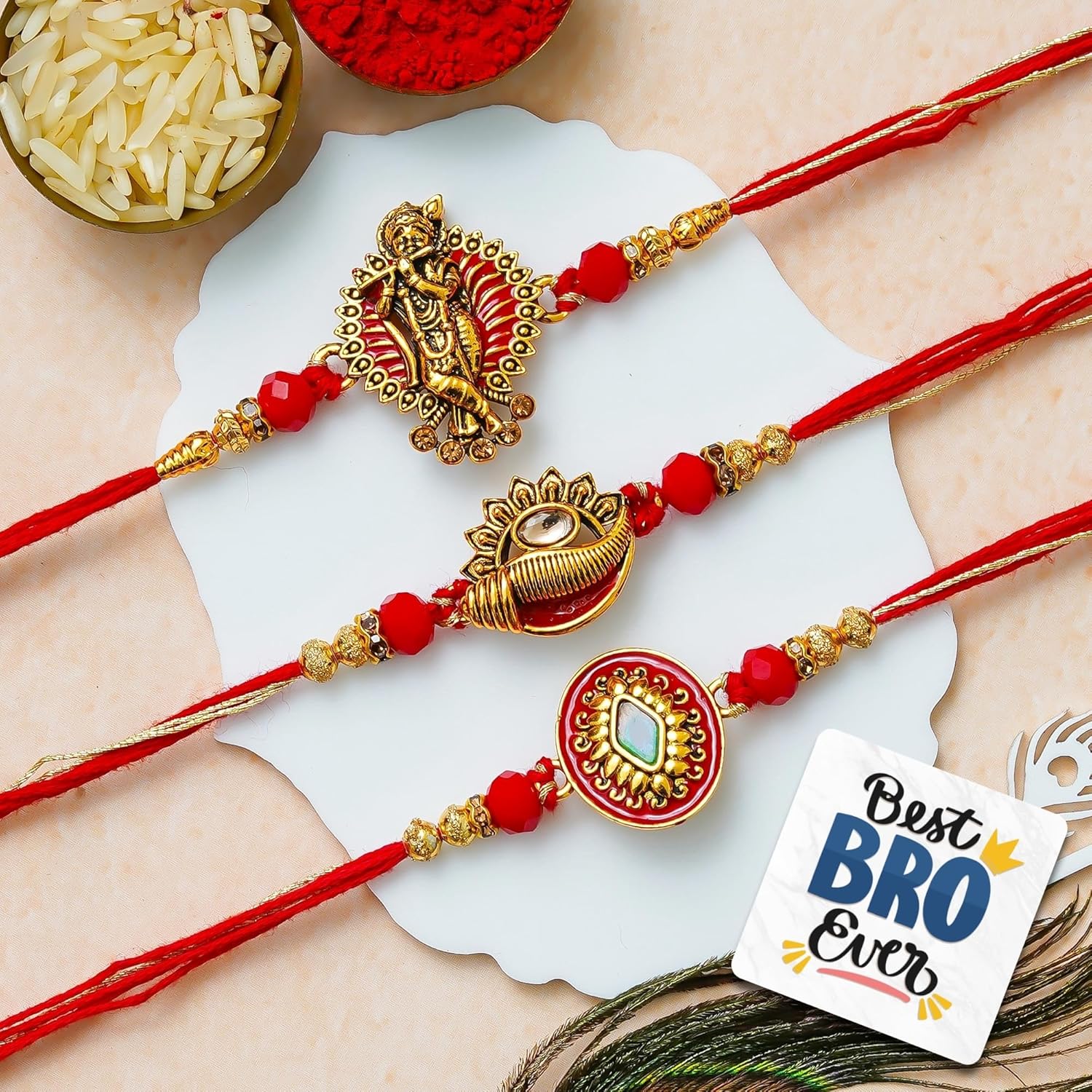eCraftIndia Set of 5 Red &...